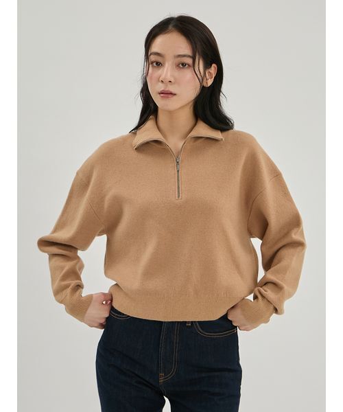 Mila Owen(ミラオーウェン)の「カシミヤ混ハーフジップニットプルオーバー(ニット/セーター・レディース・ピンク/アイボリー/ネイビー/キャメル・F)」の21枚目の写真