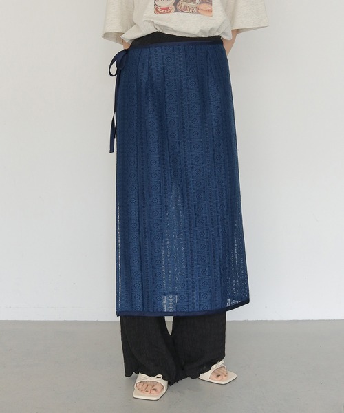 CLEIO(クレイオ)の「【CLEIO】レースSK LACE SKIRT(スカート・レディース・ブラウン/ネイビー/オフホワイト・FREE)」の1枚目の写真