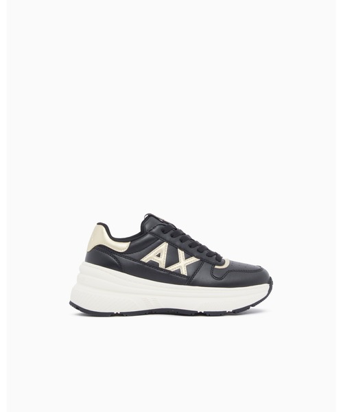 ARMANI EXCHANGE(アルマーニエクスチェンジ)の「【A|X アルマーニ エクスチェンジ】<ZOZO限定>AXロゴ ボリュームソールスニーカー(スニーカー・レディース・ブラック×ゴールド/ホワイト×ゴールド・36/35/39/38/37)」の2枚目の写真