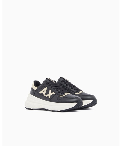 ARMANI EXCHANGE(アルマーニエクスチェンジ)の「【A|X アルマーニ エクスチェンジ】<ZOZO限定>AXロゴ ボリュームソールスニーカー(スニーカー・レディース・ブラック×ゴールド/ホワイト×ゴールド・36/35/39/38/37)」の3枚目の写真