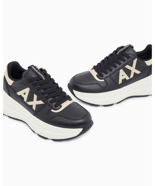 ARMANI EXCHANGE(アルマーニエクスチェンジ)の「【A|X アルマーニ エクスチェンジ】<ZOZO限定>AXロゴ ボリュームソールスニーカー(スニーカー・レディース・ブラック×ゴールド/ホワイト×ゴールド・36/35/39/38/37)」の7枚目の写真