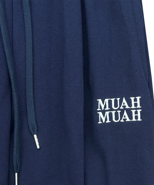 muahmuah（ムーアムーア）の「パッチポケット ワイド ウエストゴムパンツ [ネイビー]（スウェットパンツ・レディース・その他・FREE）」の9枚目の写真