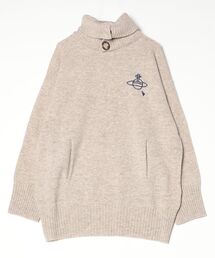 HAND WRITING STITCH ORB PULLOVER KNIT with SNOOD