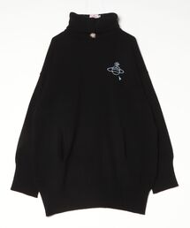 HAND WRITING STITCH ORB PULLOVER KNIT with SNOOD