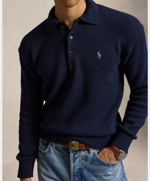 POLO RALPH LAUREN(ポロ ラルフ ローレン)の「リラックス フィット ケーブル コットン Polo セーター(ニット/セーター・メンズ・ブルー・M/S/L)」の5枚目の写真