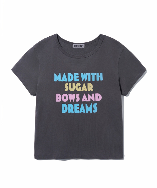 YOUHEE(ユヒ)の「COLOR LETTERING T-SHIRTS_CHARCOAL(Tシャツ/カットソー・レディース・その他・FREE)」の2枚目の写真