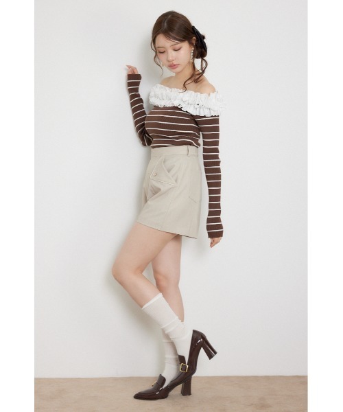 rienda(リエンダ)の「フラップデザインショートパンツ 夏服 秋服(その他パンツ・レディース・ベージュ/ブラック/グレー・X-SMALL/MEDIUM/SMALL)」の21枚目の写真