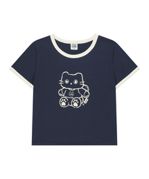 キャリカチュール シャンヨン リンガーTシャツ NAVY