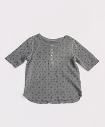 ワッフルフラワー柄 ピグメントハーフスリーブヘンリーT(パック入)