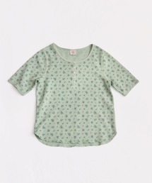 ワッフルフラワー柄 ピグメントハーフスリーブヘンリーT(パック入)
