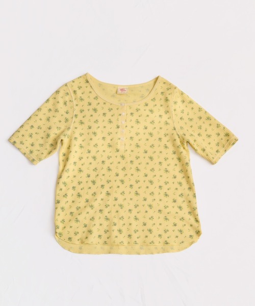 JEMORGAN(ジェーイーモーガン)の「ワッフルフラワー柄 ピグメントハーフスリーブヘンリーT(パック入)(Tシャツ/カットソー・レディース・グレー/グリーン/イエロー/ブルー・FREE)」の12枚目の写真