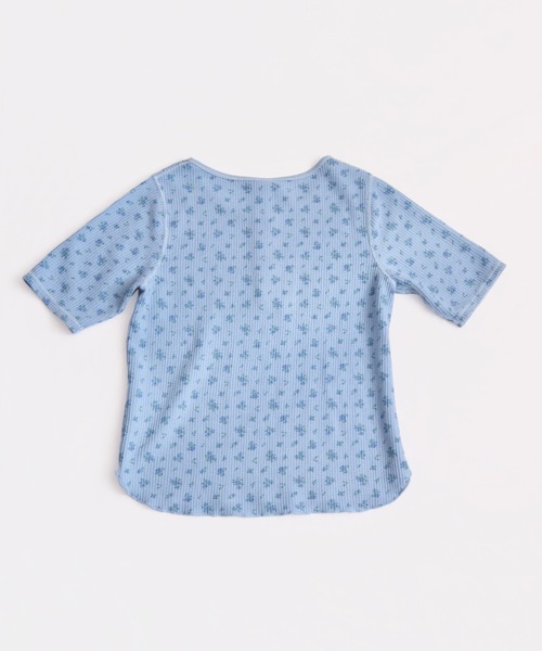 JEMORGAN(ジェーイーモーガン)の「ワッフルフラワー柄 ピグメントハーフスリーブヘンリーT(パック入)(Tシャツ/カットソー・レディース・グレー/グリーン/イエロー/ブルー・FREE)」の16枚目の写真