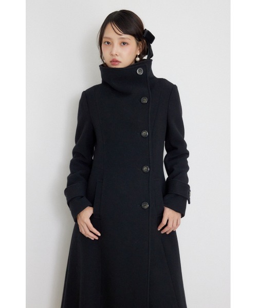 rienda(リエンダ)の「【AW先行アイテム】26オーバーネックシンデレララインコート 秋服 冬服(ステンカラーコート・レディース・ブラック/キャメル/ベージュ系その他/ブラック系その他・SMALL/MEDIUM)」の8枚目の写真