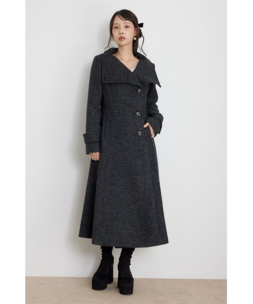 rienda(リエンダ)の「【AW先行アイテム】26オーバーネックシンデレララインコート 秋服 冬服(ステンカラーコート・レディース・ブラック/キャメル/ベージュ系その他/ブラック系その他・SMALL/MEDIUM)」の13枚目の写真