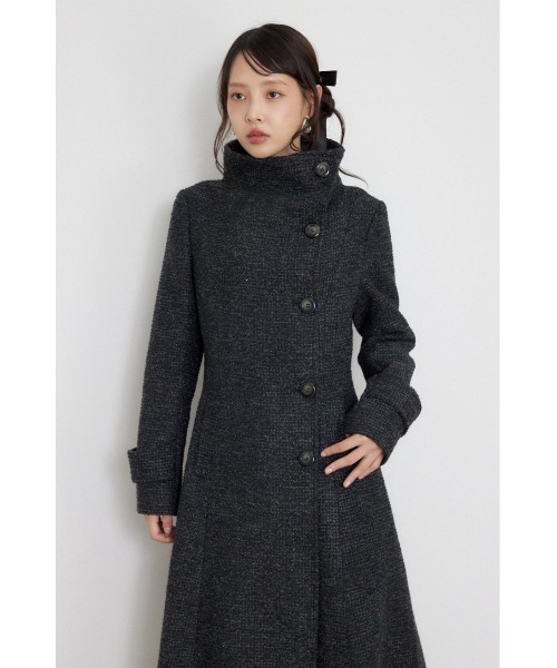 rienda(リエンダ)の「【AW先行アイテム】26オーバーネックシンデレララインコート 秋服 冬服(ステンカラーコート・レディース・ブラック/キャメル/ベージュ系その他/ブラック系その他・SMALL/MEDIUM)」の15枚目の写真