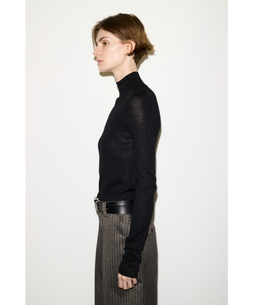 SLY（スライ）の「THROW WOOL BLEND HG H/N TOPS ウールブレンドハイゲージホルターネックトップス 秋服 冬服（ニット/セーター・レディース・レッド/ライトブルー/杢グレー/ブラック・FREE）」の8枚目の写真