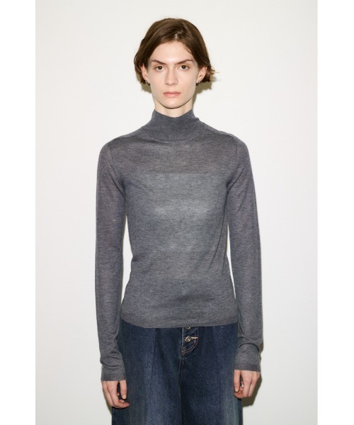SLY（スライ）の「THROW WOOL BLEND HG H/N TOPS ウールブレンドハイゲージホルターネックトップス 秋服 冬服（ニット/セーター・レディース・レッド/ライトブルー/杢グレー/ブラック・FREE）」の19枚目の写真