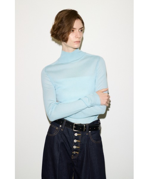 SLY（スライ）の「THROW WOOL BLEND HG H/N TOPS ウールブレンドハイゲージホルターネックトップス 秋服 冬服（ニット/セーター・レディース・レッド/ライトブルー/杢グレー/ブラック・FREE）」の20枚目の写真