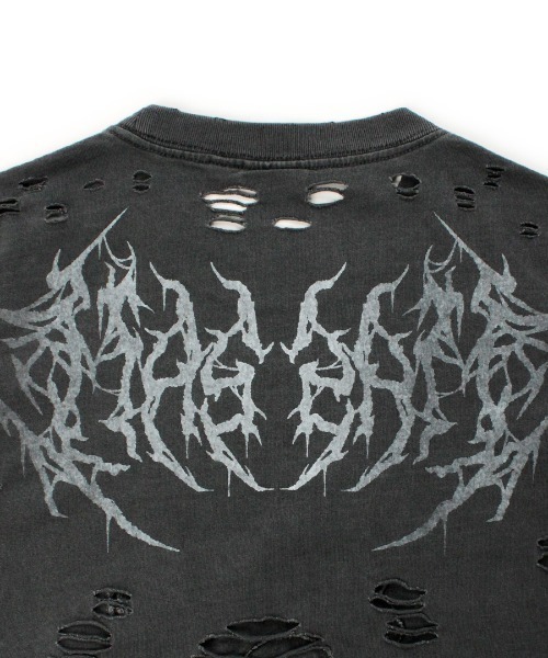 GALFY(ガルフィー)の「GALFY/ガルフィー/大ダメージロンTee(Tシャツ/カットソー・メンズ・ブルーグレー/ブラック/アッシュ・M/XL/L)」の5枚目の写真
