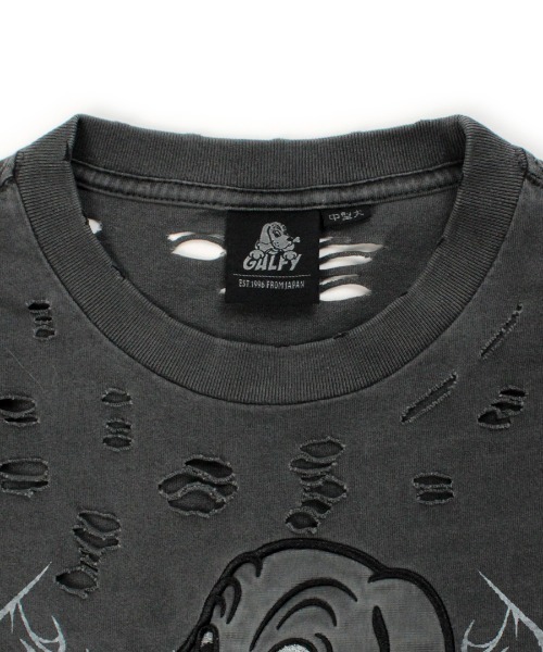 GALFY(ガルフィー)の「GALFY/ガルフィー/大ダメージロンTee(Tシャツ/カットソー・メンズ・ブルーグレー/ブラック/アッシュ・M/XL/L)」の6枚目の写真