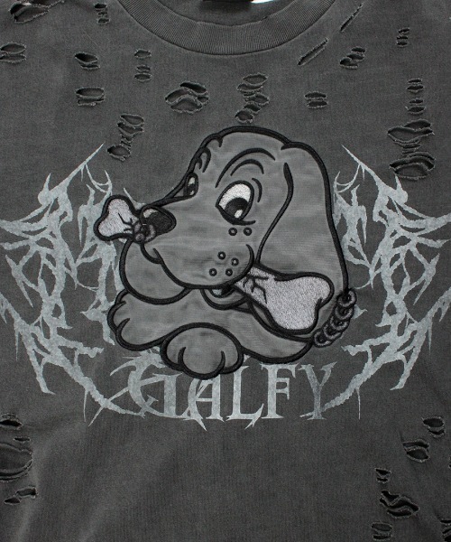 GALFY(ガルフィー)の「GALFY/ガルフィー/大ダメージロンTee(Tシャツ/カットソー・メンズ・ブルーグレー/ブラック/アッシュ・M/XL/L)」の7枚目の写真