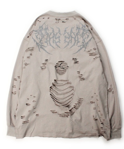GALFY(ガルフィー)の「GALFY/ガルフィー/大ダメージロンTee(Tシャツ/カットソー・メンズ・ブルーグレー/ブラック/アッシュ・M/XL/L)」の11枚目の写真