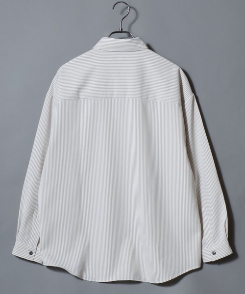 ANPAS(アンパス)の「MADE IN JAPAN Reflax(R)Long-Sleeve Stripe Shirt /日本製 リフラクス 長袖 ストライプシャツ メンズ トップス 国産<S-Lサイズ>(シャツ/ブラウス・メンズ・ベージュ/ブルー/グリーン/ブラック・M/S/L)」の9枚目の写真