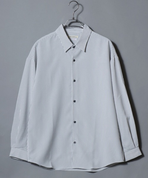 ANPAS(アンパス)の「MADE IN JAPAN Reflax(R)Long-Sleeve Stripe Shirt /日本製 リフラクス 長袖 ストライプシャツ メンズ トップス 国産<S-Lサイズ>(シャツ/ブラウス・メンズ・ベージュ/ブルー/グリーン/ブラック・M/S/L)」の5枚目の写真