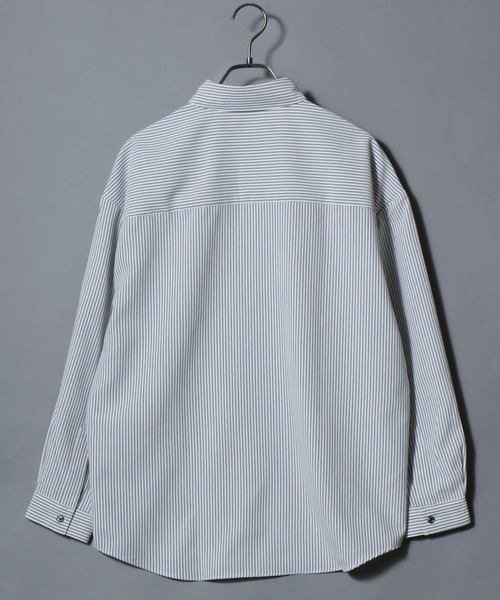 ANPAS(アンパス)の「MADE IN JAPAN Reflax(R)Long-Sleeve Stripe Shirt /日本製 リフラクス 長袖 ストライプシャツ メンズ トップス 国産<S-Lサイズ>(シャツ/ブラウス・メンズ・ベージュ/ブルー/グリーン/ブラック・M/S/L)」の6枚目の写真