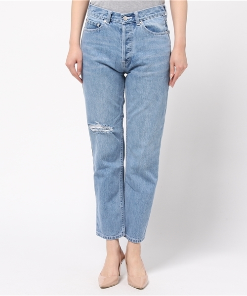 LIMITLESS LUXURY(リミットレスラグジュアリー)の「CRASH DENIM◆(その他パンツ・レディース・サックスブルー/ホワイト・36/38)」の12枚目の写真