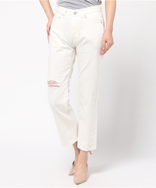 LIMITLESS LUXURY(リミットレスラグジュアリー)の「CRASH DENIM◆(その他パンツ・レディース・サックスブルー/ホワイト・36/38)」の4枚目の写真