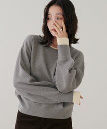 レイヤード風配色ニット