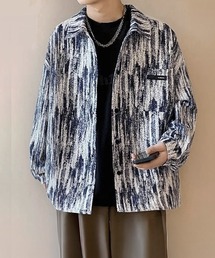 メンズ総柄シャツジャケットオーバーサイズ