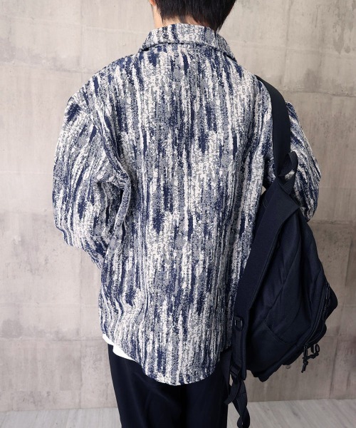 AsaAura(アサオーラ)の「メンズ総柄シャツジャケットオーバーサイズ(シャツ/ブラウス・メンズ・ネイビー/ブラック・M/L)」の18枚目の写真