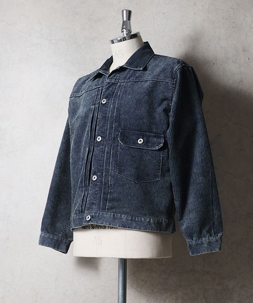 HOUSTON（ヒューストン）の「HOUSTON ヒューストン TYPE1 WASHED CORDUROY JACKET / タイプ1 ウォッシュド コーデュロイ トラッカージャケット（ブルゾン・メンズ・ブラウン/ネイビー/ブラック・L/XL/M）」の4枚目の写真