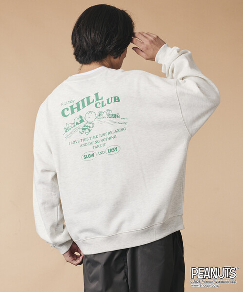 FREAK'S STORE(フリークスストア)の「限定展開 PEANUTS 別注 ビックシルエット チルクラブ スウェット(スウェット・メンズ・グレー/ネイビー/チャコールグレー・SMALL/LARGE/MEDIUM)」の1枚目の写真