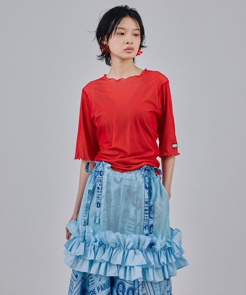 NON TOKYO（ノントーキョー）の「FRILL MESH MINI SKIRT（スカート・レディース・ブルー/ピンク/ホワイト・FREE）」の6枚目の写真