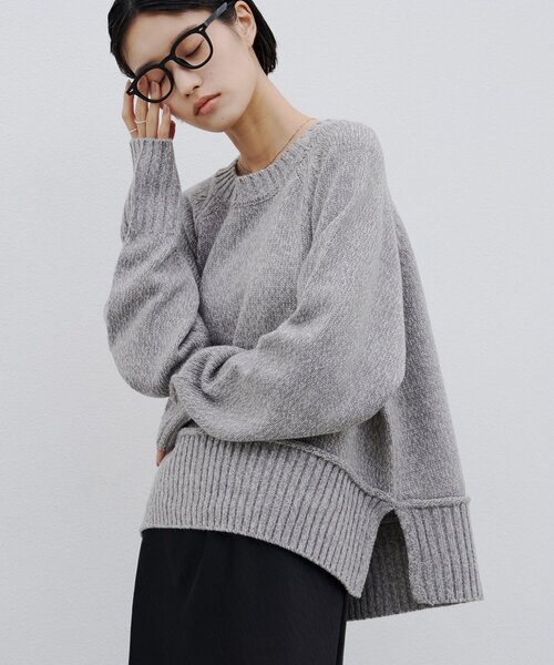 CIAOPANIC TYPY（チャオパニックティピー）の「∴サイドスリットラグランメランジニット（ニット/セーター・レディース・チャコールグレー/ブラウン/グレー/オフホワイト/バイオレット・ONE SIZE）」の3枚目の写真
