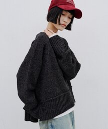 ∴サイドスリットラグランメランジニット