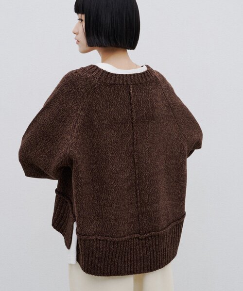 CIAOPANIC TYPY（チャオパニックティピー）の「∴サイドスリットラグランメランジニット（ニット/セーター・レディース・チャコールグレー/ブラウン/グレー/オフホワイト/バイオレット・ONE SIZE）」の17枚目の写真