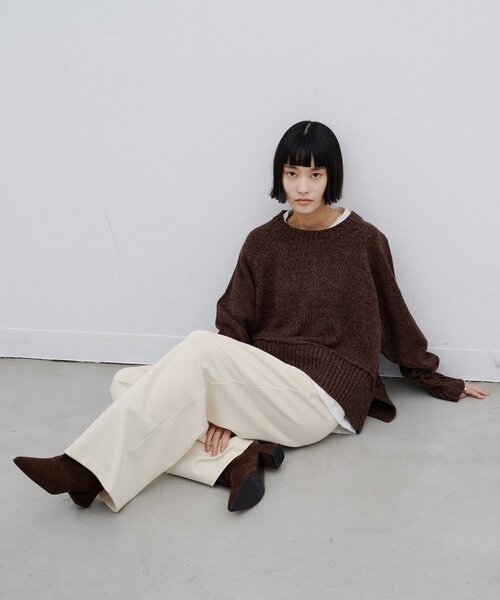 CIAOPANIC TYPY（チャオパニックティピー）の「∴サイドスリットラグランメランジニット（ニット/セーター・レディース・チャコールグレー/ブラウン/グレー/オフホワイト/バイオレット・ONE SIZE）」の19枚目の写真
