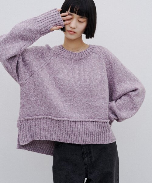 CIAOPANIC TYPY（チャオパニックティピー）の「∴サイドスリットラグランメランジニット（ニット/セーター・レディース・チャコールグレー/ブラウン/グレー/オフホワイト/バイオレット・ONE SIZE）」の8枚目の写真
