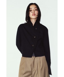 2way cropped frill jacket