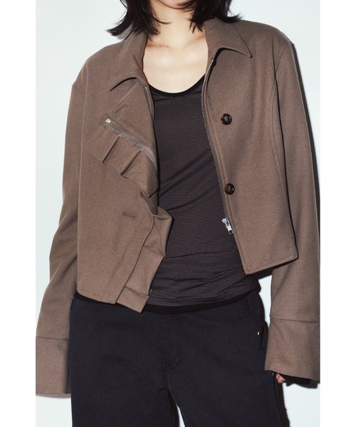 Knuth Marf(クヌースマーフ)の「2way cropped frill jacket(その他アウター・レディース・ベージュ/ブラック・FREE)」の14枚目の写真