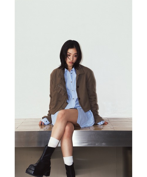 Knuth Marf(クヌースマーフ)の「2way cropped frill jacket(その他アウター・レディース・ベージュ/ブラック・FREE)」の18枚目の写真