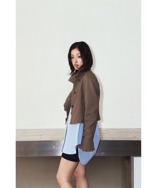 Knuth Marf(クヌースマーフ)の「2way cropped frill jacket(その他アウター・レディース・ベージュ/ブラック・FREE)」の20枚目の写真