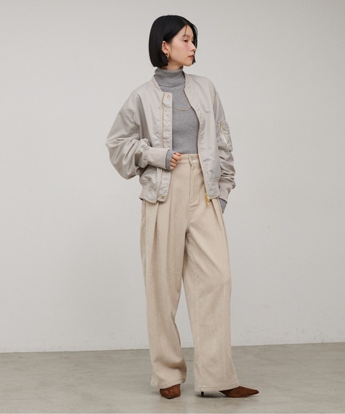 LARUTA(ラルータ)の「【LARUTA】タフタ×メッシュリバーシブルMA-1(MA-1・レディース・ブラウン/グレイッシュベージュ/ブラック/カーキ・FREE)」の17枚目の写真