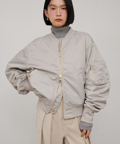 LARUTA(ラルータ)の「【LARUTA】タフタ×メッシュリバーシブルMA-1(MA-1・レディース・ブラウン/グレイッシュベージュ/ブラック/カーキ・FREE)」の14枚目の写真