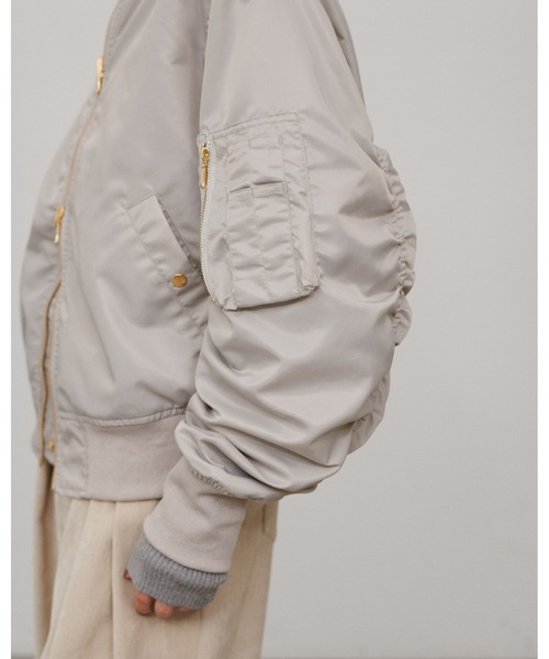 LARUTA(ラルータ)の「【LARUTA】タフタ×メッシュリバーシブルMA-1(MA-1・レディース・ブラウン/グレイッシュベージュ/ブラック/カーキ・FREE)」の15枚目の写真