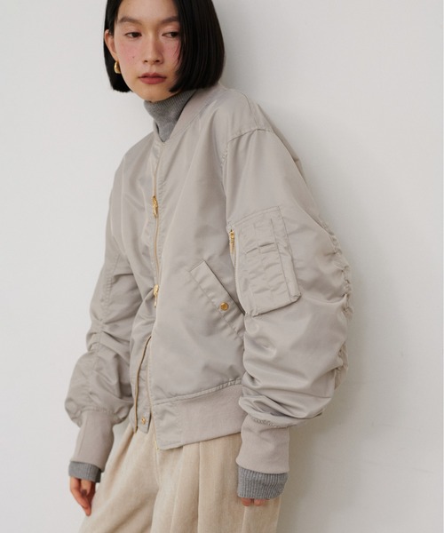 LARUTA(ラルータ)の「【LARUTA】タフタ×メッシュリバーシブルMA-1(MA-1・レディース・ブラウン/グレイッシュベージュ/ブラック/カーキ・FREE)」の16枚目の写真